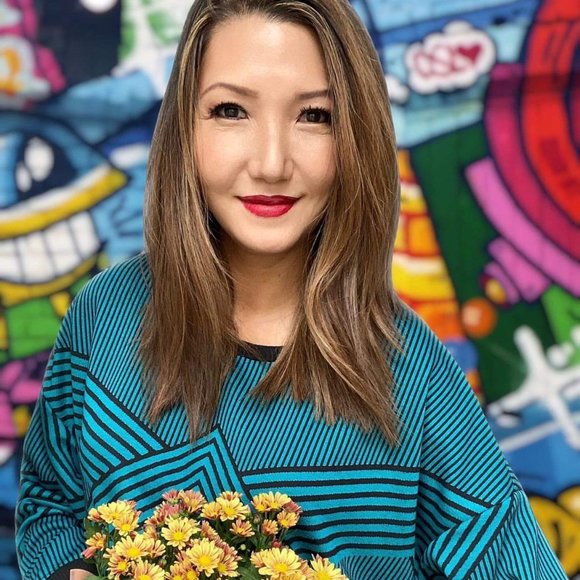 Eva Franco Lounge Knit Sweatshirt Teal and Black Oversized Striped - Picture 6 of 6